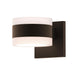 Reals Cylinder Outdoor Wall Sconce - Textured Bronze / White Cylinder / Up & Down Light
