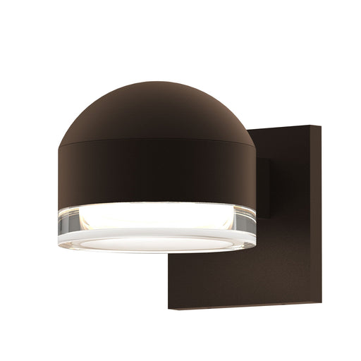 Reals Dome/Cylinder Outdoor Wall Sconce - Textured Bronze / Clear Cylinder / Downlight