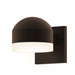 Reals Dome/Cylinder Outdoor Wall Sconce - Textured Bronze / White Cylinder / Downlight