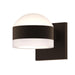 Reals Dome/Cylinder Outdoor Wall Sconce - Textured Bronze / White Cylinder / Up & Down Light