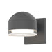 Reals Dome/Cylinder Outdoor Wall Sconce - Textured Gray / Clear Cylinder / Downlight