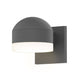 Reals Dome/Cylinder Outdoor Wall Sconce - Textured Gray / White Cylinder / Downlight