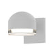 Reals Dome/Cylinder Outdoor Wall Sconce - Textured White / Clear Cylinder / Downlight