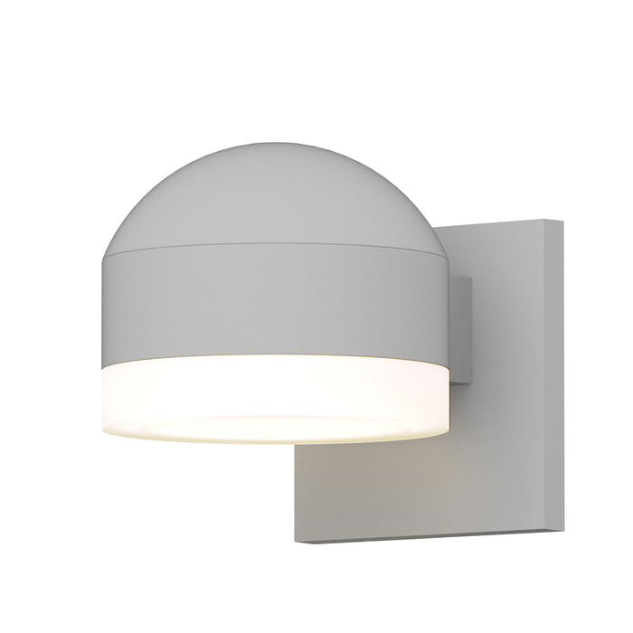 Reals Dome/Cylinder Outdoor Wall Sconce - Textured White / White Cylinder / Downlight