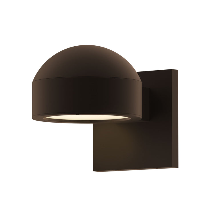 Reals Dome/Plate Outdoor Wall Sconce - Textured Bronze / Downlight