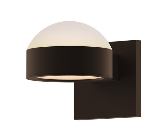 Reals Dome/Plate Outdoor Wall Sconce - Textured Bronze / Up & Down Light