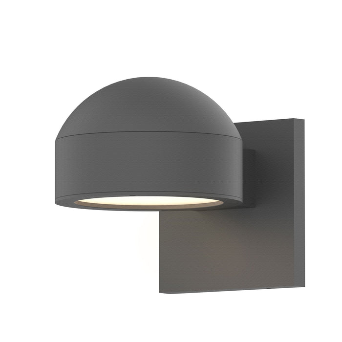 Reals Dome/Plate Outdoor Wall Sconce - Textured Gray / Downlight