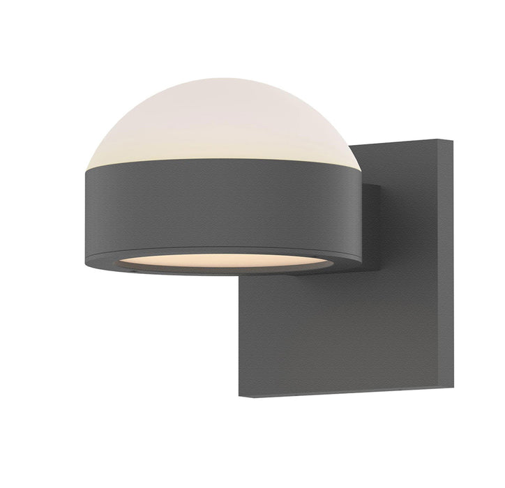 Reals Dome/Plate Outdoor Wall Sconce - Textured Gray / Up & Down Light