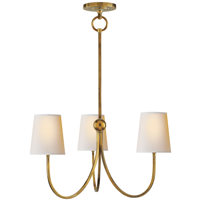 Reed Small Chandelier - Hand-Rubbed Antique Brass Finish