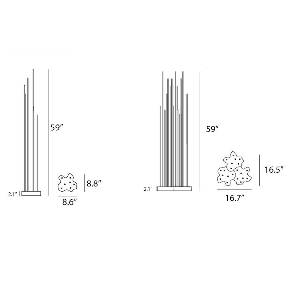 Reeds Outdoor LED Floor Lamp - Diagram