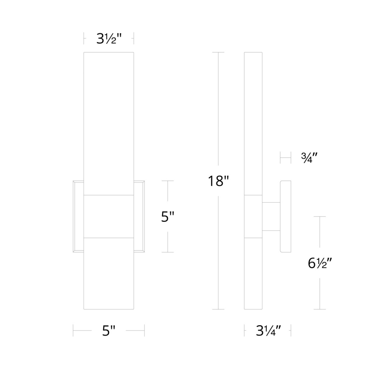 Reflect LED Outdoor Wall Sconce - Diagram