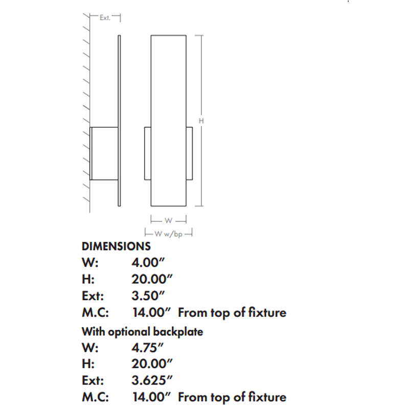 Reflex Wall Light - Diagram