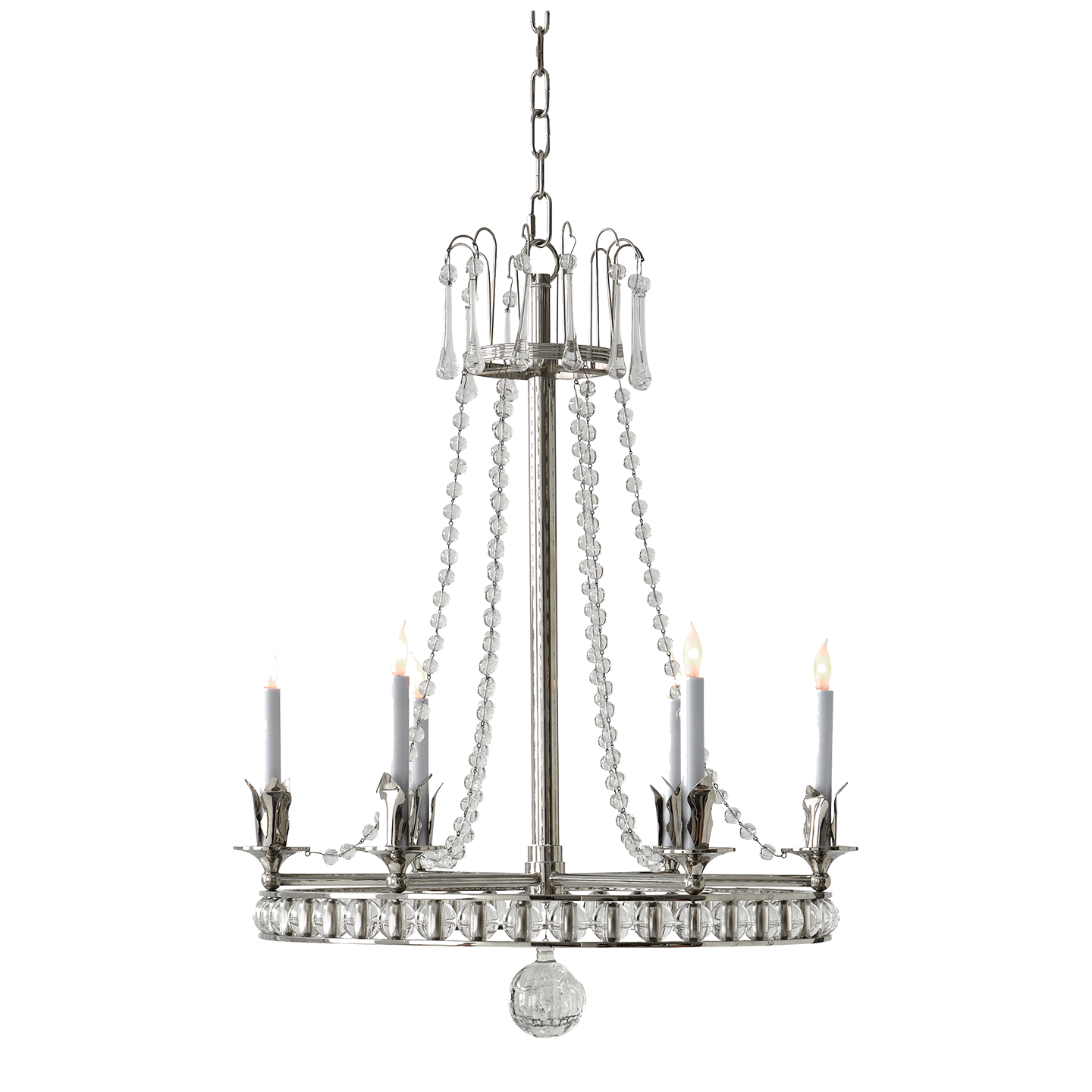 Regency Medium Chandelier - Polished Nickel Finish