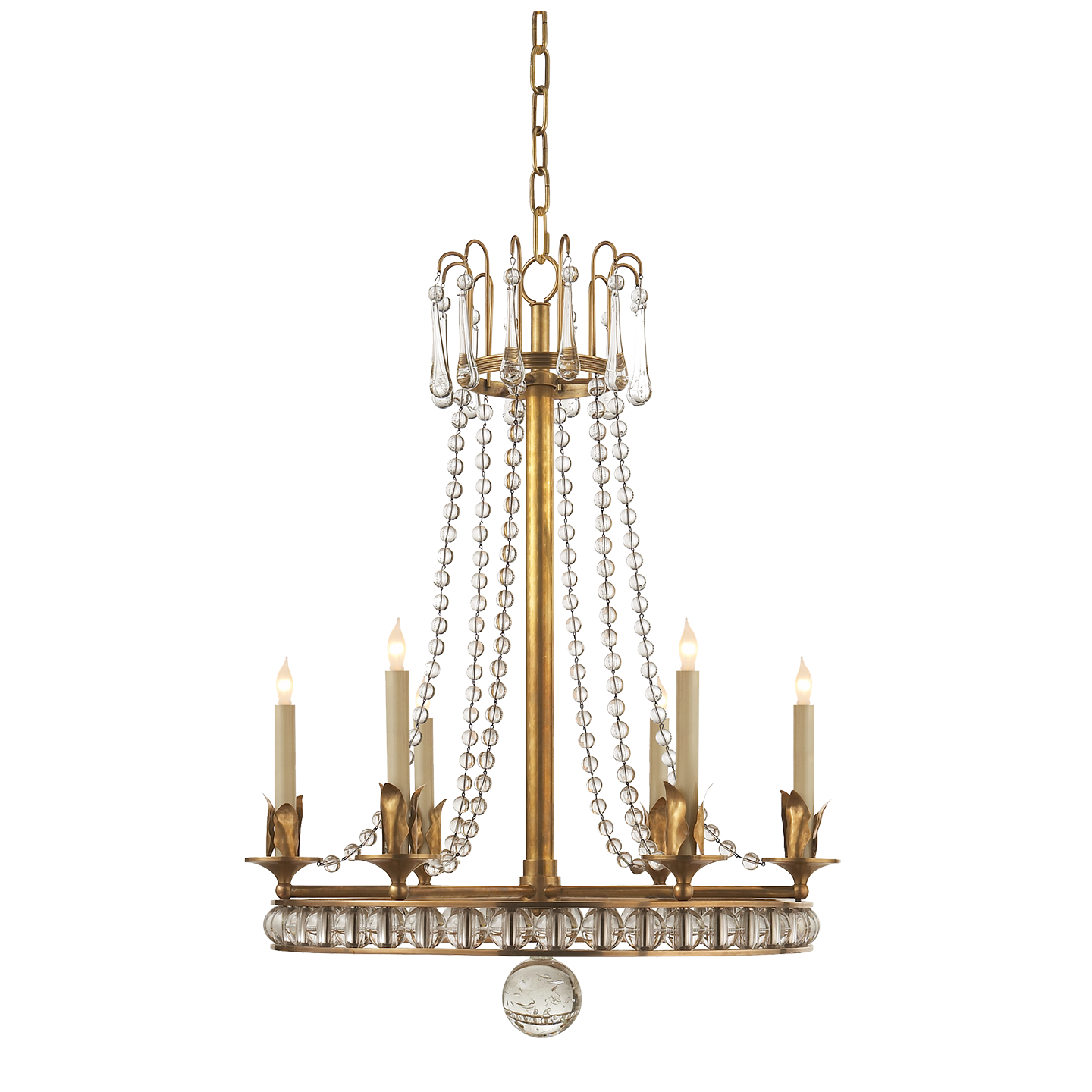 Regency Medium Chandelier - Hand Rubbed Antique Brass Finish