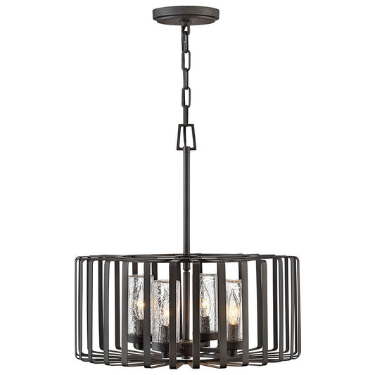 Reid Medium Outdoor Drum Pendant - Brushed Graphite Finish