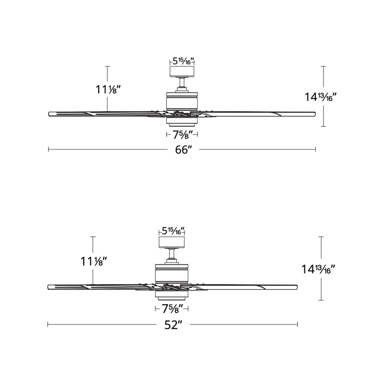 Renegade LED Smart Ceiling Fan - Diagram