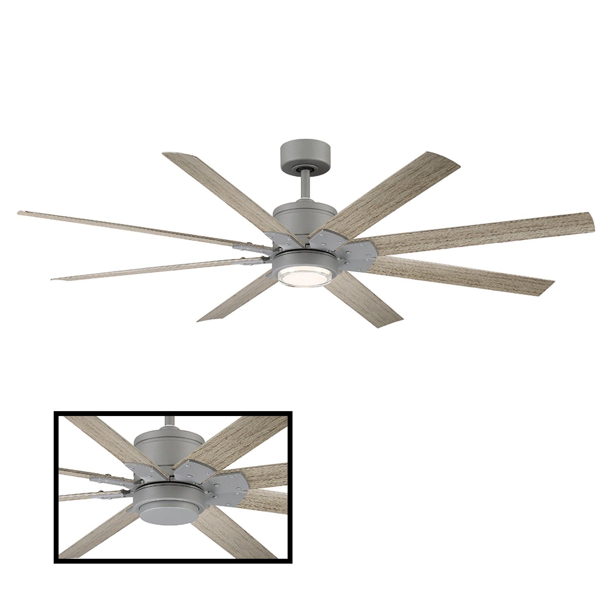 Renegade 66" LED Smart Ceiling Fan - Graphite Finish with Weathered Gray Blades