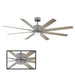 Renegade 66" LED Smart Ceiling Fan - Graphite Finish with Weathered Gray Blades