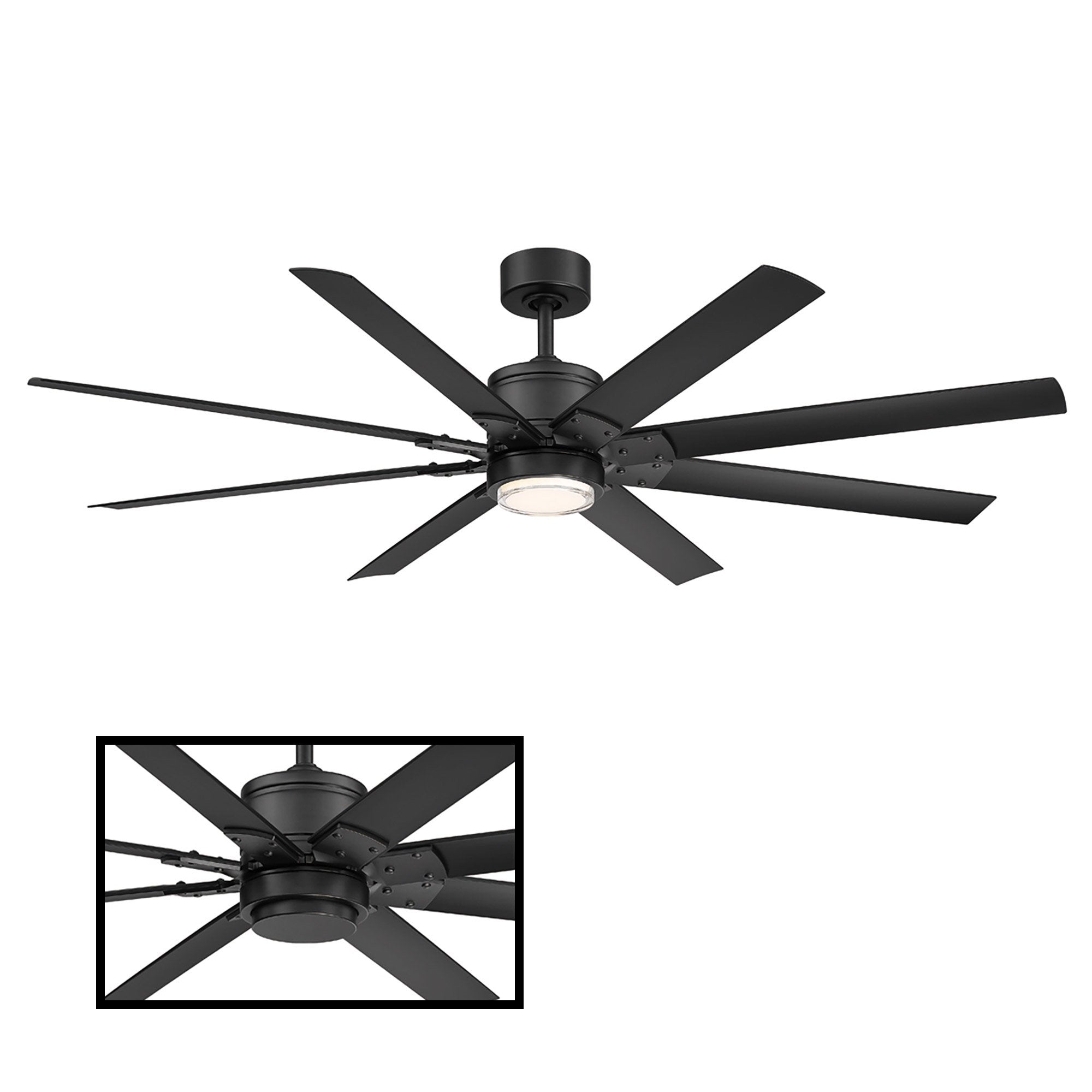 Renegade 66" LED Smart Ceiling Fan - Matte Black Finish