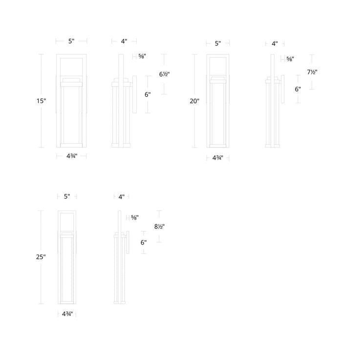Revere LED Outdoor Wall Sconce - Diagram