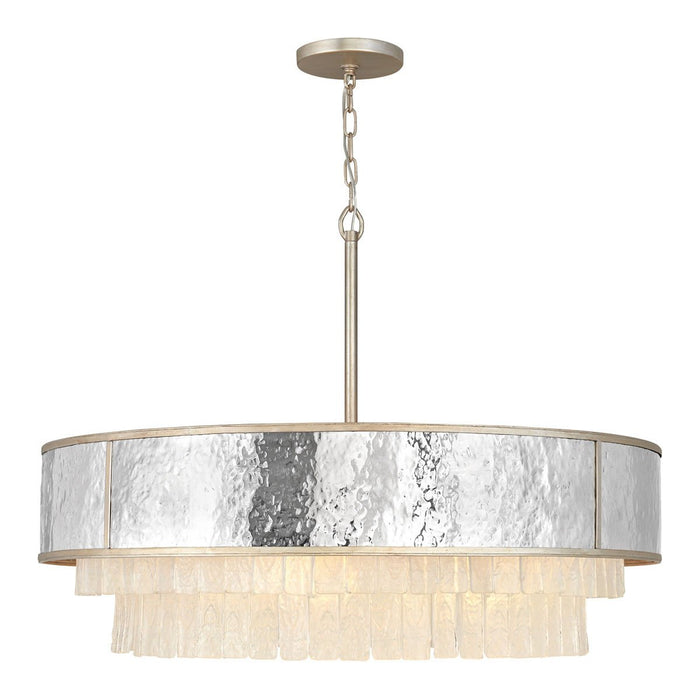 Reverie Large Chandelier - Hammered Stainless Steel/Champagne Gold Finish