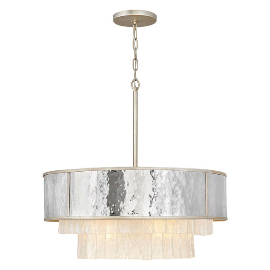 Reverie Medium Chandelier - Hammered Stainless Steel/Champagne Gold Finish