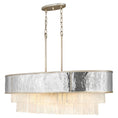 Load image into Gallery viewer, Reverie Linear Suspension - Hammered Stainless Steel/Champagne Gold Finish
