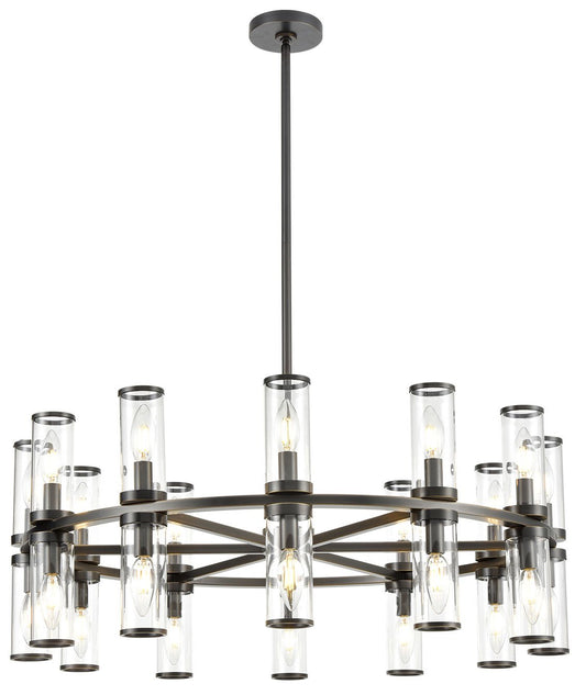 Revolve 33" Double Chandelier - Urban Bronze Finish