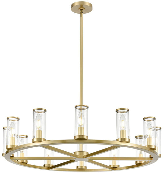 Revolve 33" Chandelier - Natural Brass Finish