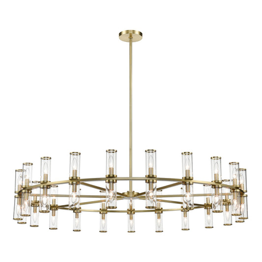 Revolve 61" Double Chandelier - Vintage Brass Finish