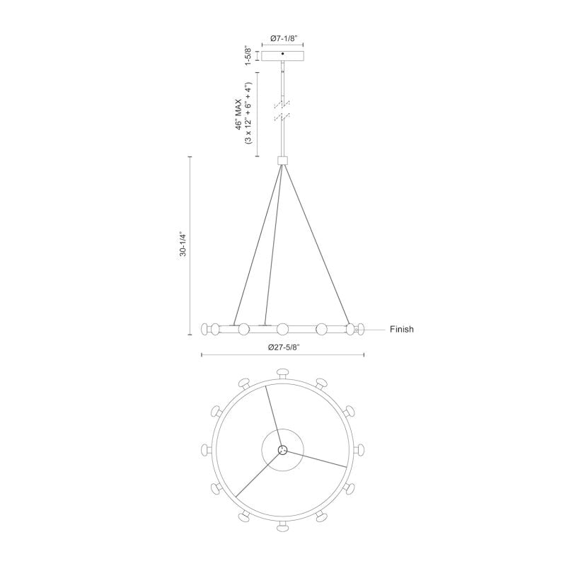 Rezz LED Pendant - Diagram