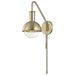 Riley Swing Arm Wall Sconce Aged Brass