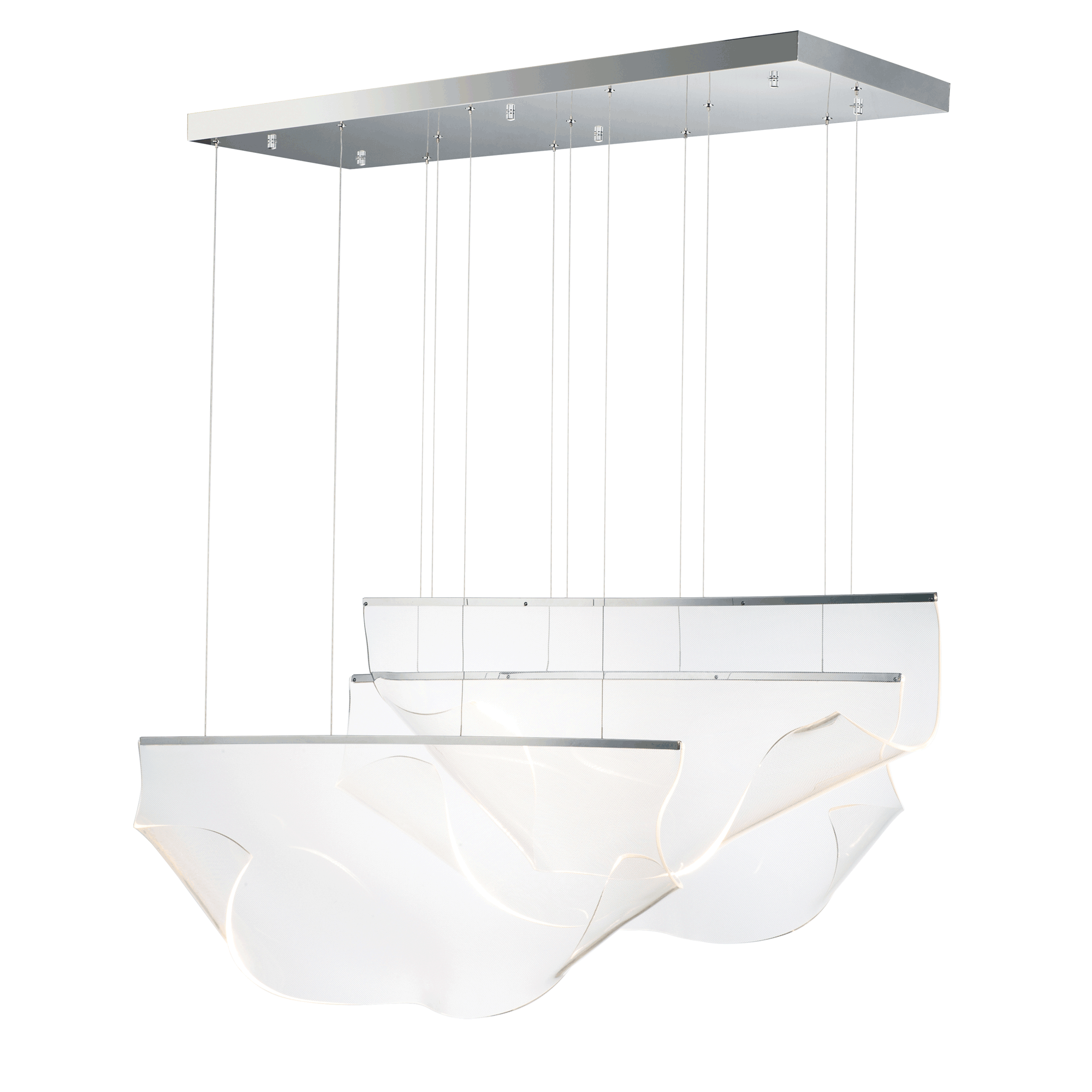 Rinkle LED Linear Pendant - Polished Chromel Finish