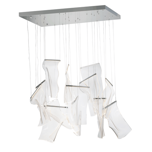 Rinkle LED Multi-Light Rectangular Pendant - Polished Chrome Finish