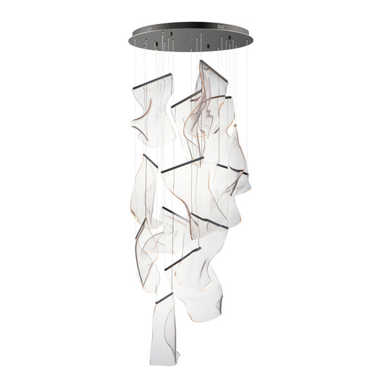 Rinkle Multi 14-Light Pendant - Brushed Gunmetal Finish