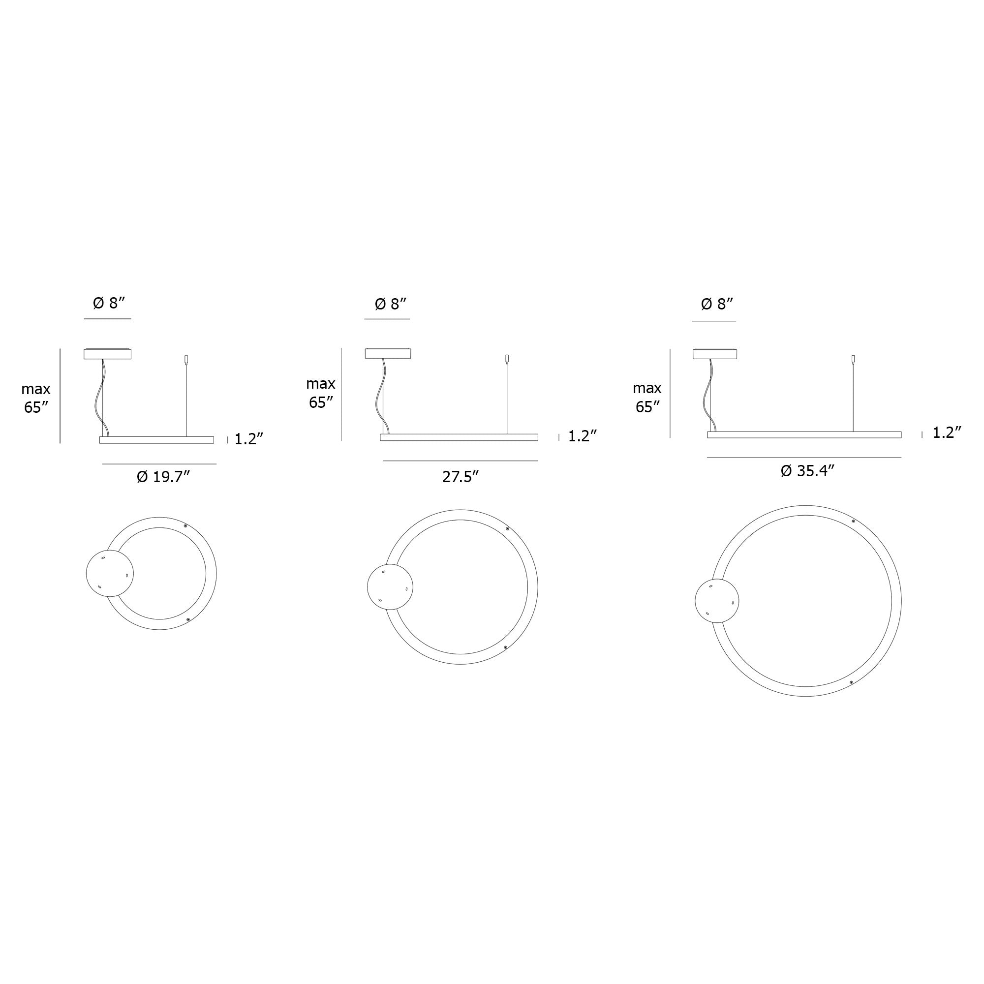 Ripple LED Chandelier - Diagram