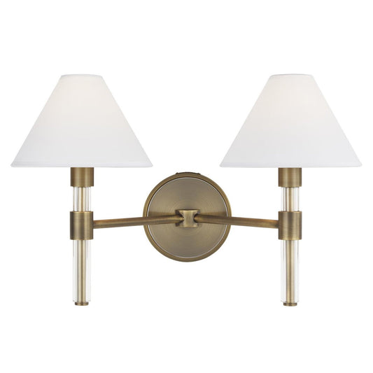 Robert 2-Light Bath Bar - Time Worn Brass Finish