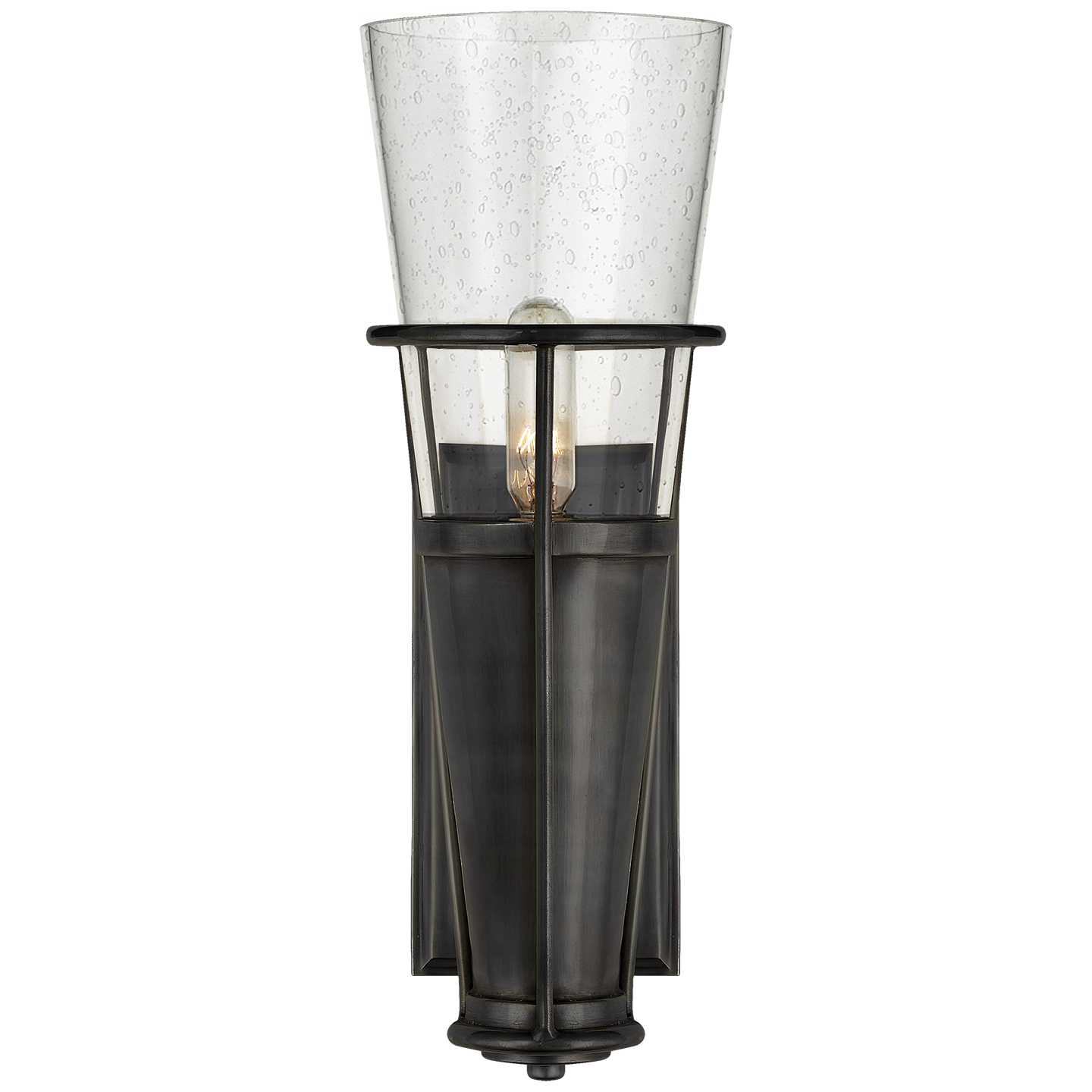 Robinson Single Sconce - Bronze/Clear Glass