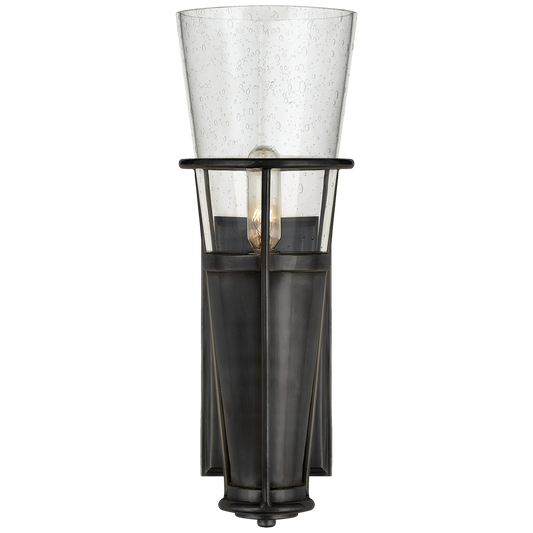 Robinson Single Sconce - Bronze/Clear Glass