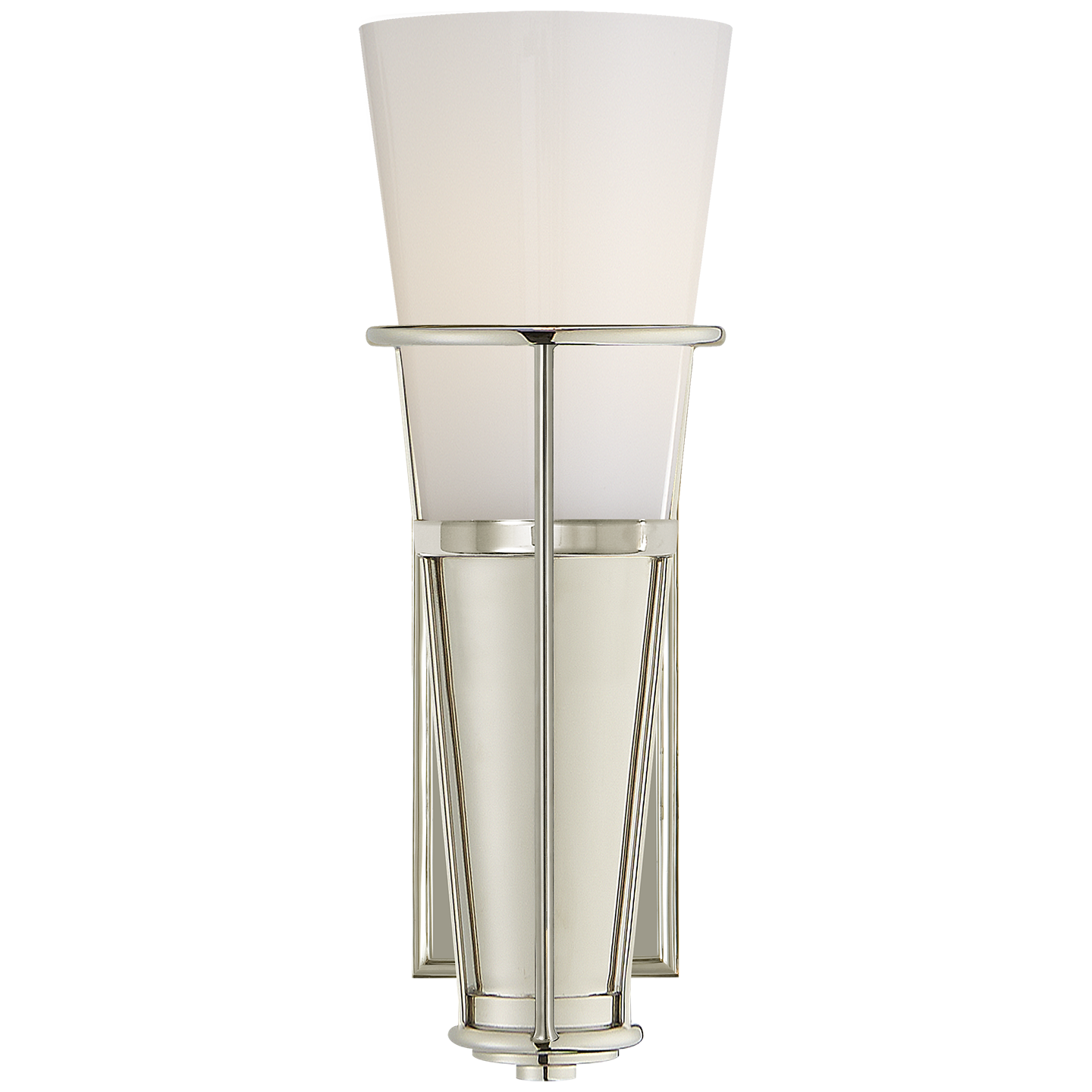 Robinson Single Sconce - Polished Nickel with Seeded Glass