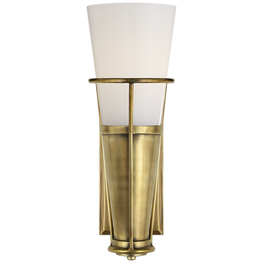 Robinson Single Sconce - Hand-Rubbed Antique Brass/Seeded Glass