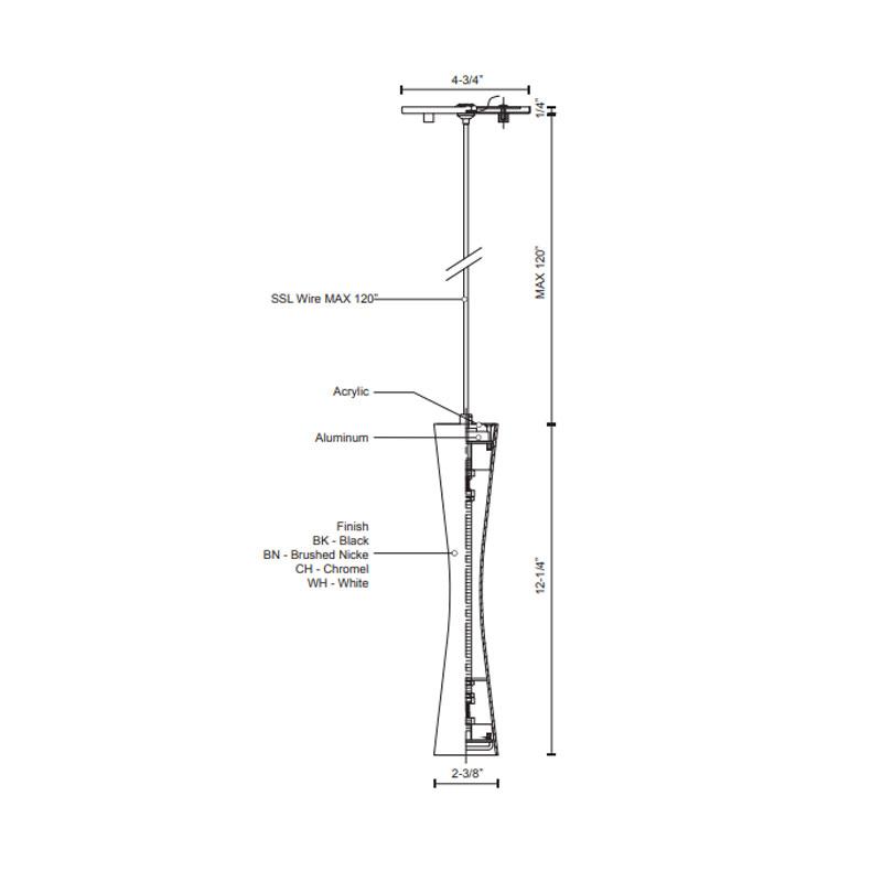 Robson LED Mini Pendant - Diagram
