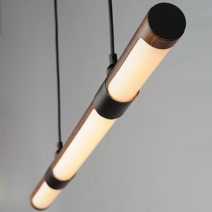 Rollo LED Linear Pendant - Antique Pecan/Black Finish