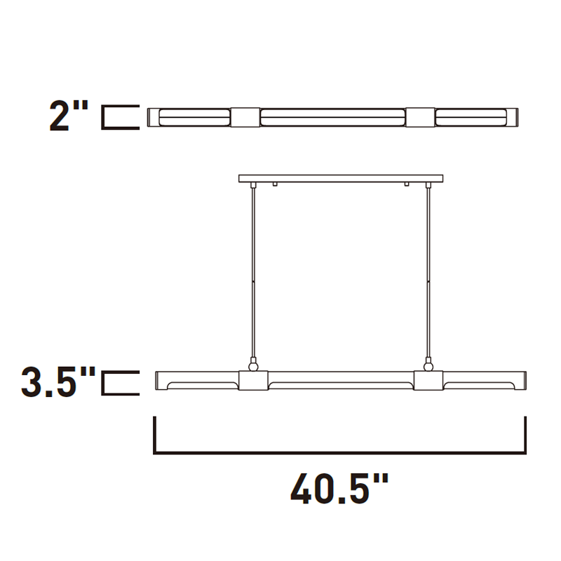 Rollo LED Linear Pendant - Diagram