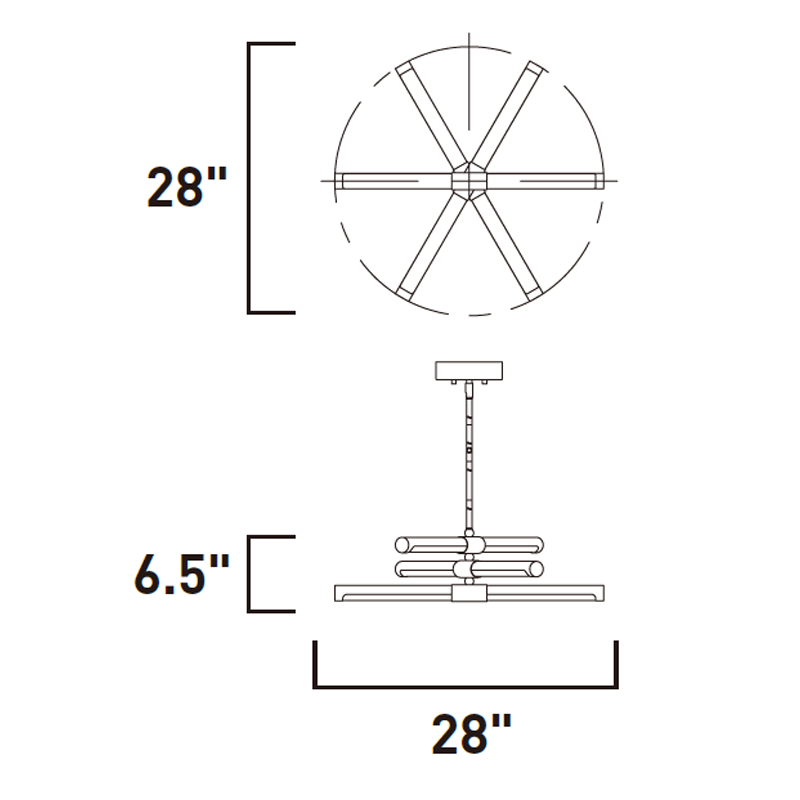 Rollo Multi-Light Pendant - Diagram