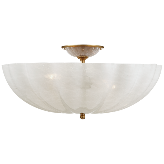 Rosehill Large Semi-Flush Mount - Hand-Rubbed Antique Brass