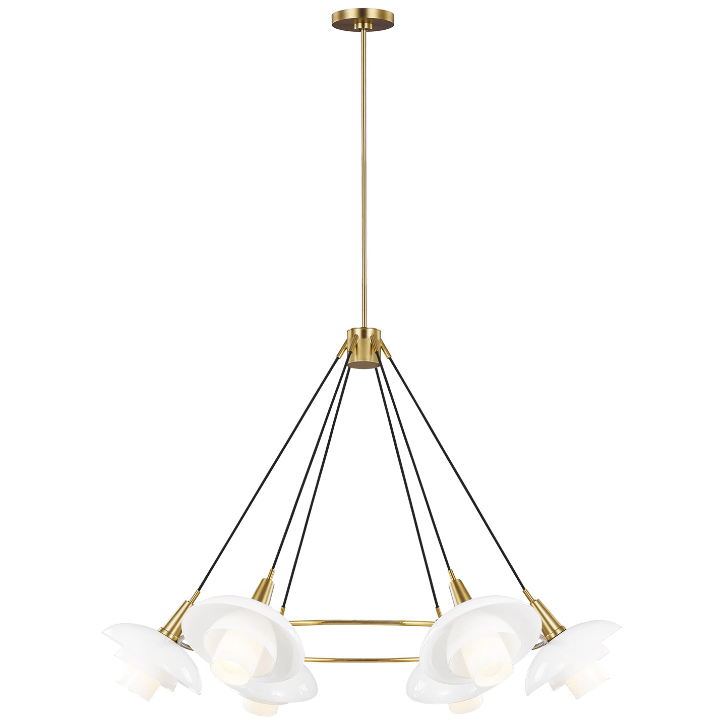 Rossie Large Chandelier - Burnished Brass Finish