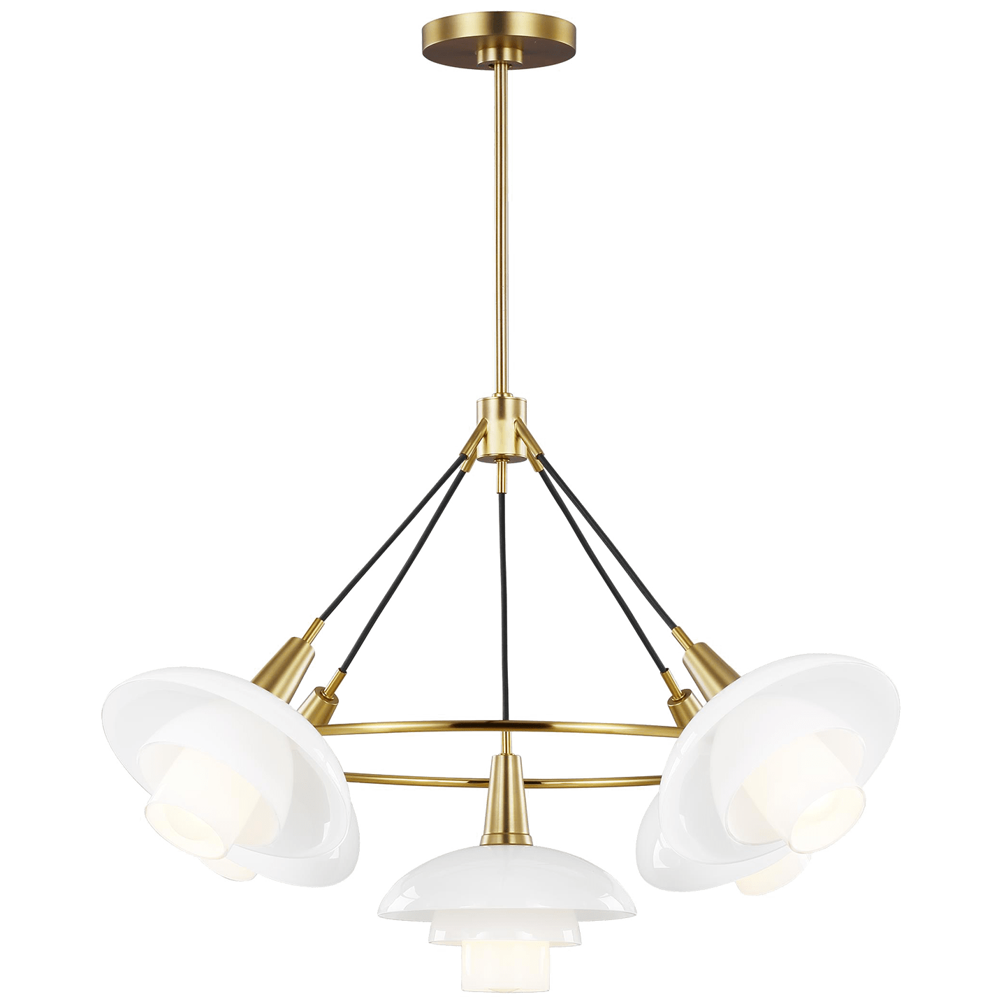 Rossie Medium Chandelier - Burnished Brass Finish