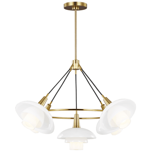 Rossie Medium Chandelier - Burnished Brass Finish