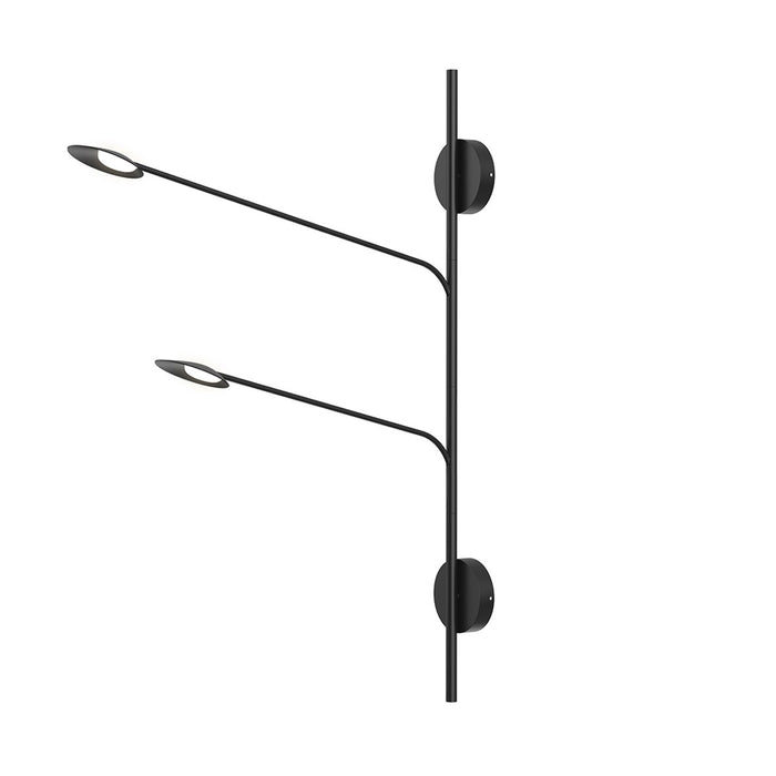 Rotaire Double LED Wall Sconce - Black Finish